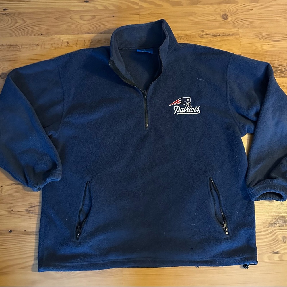 Oversized Navy Blue Patriots Fleece Pullover